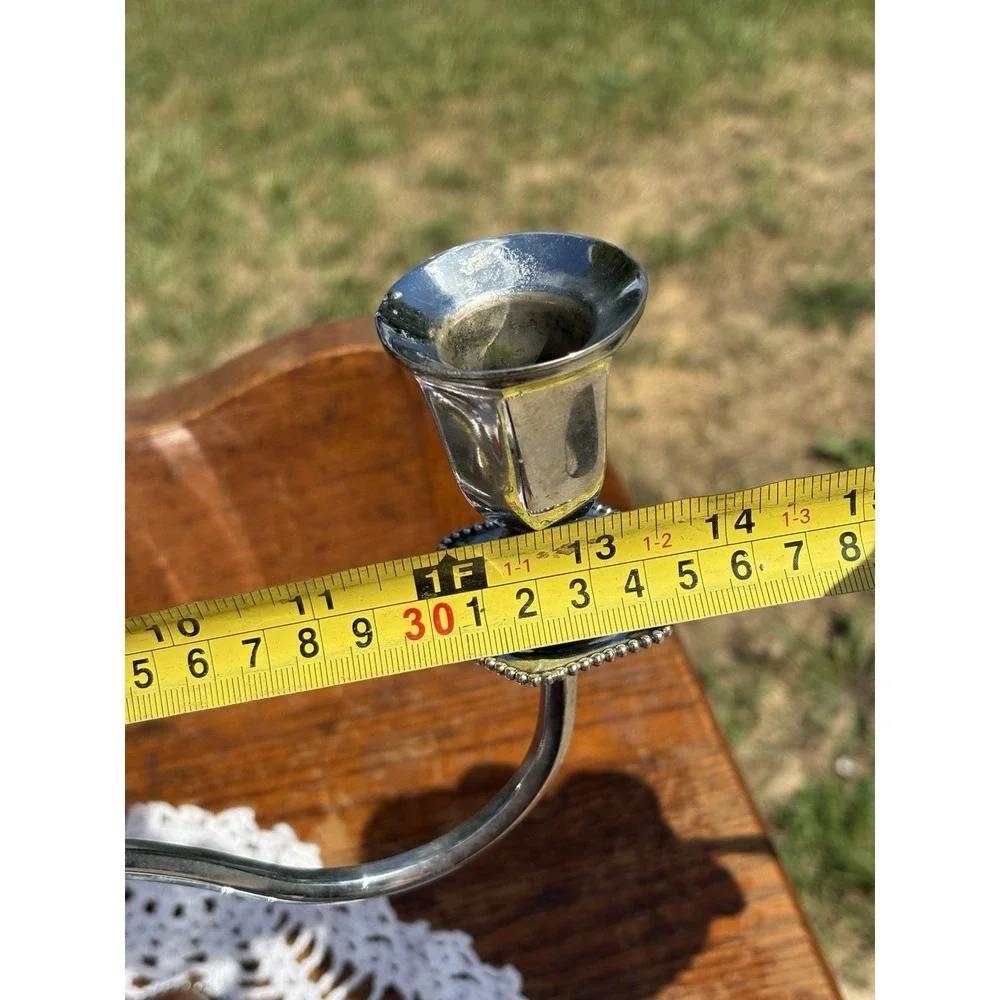 Antique Middletown Plate Co Silverplate Candelabra 3 Light Candle Holder 085 1/2